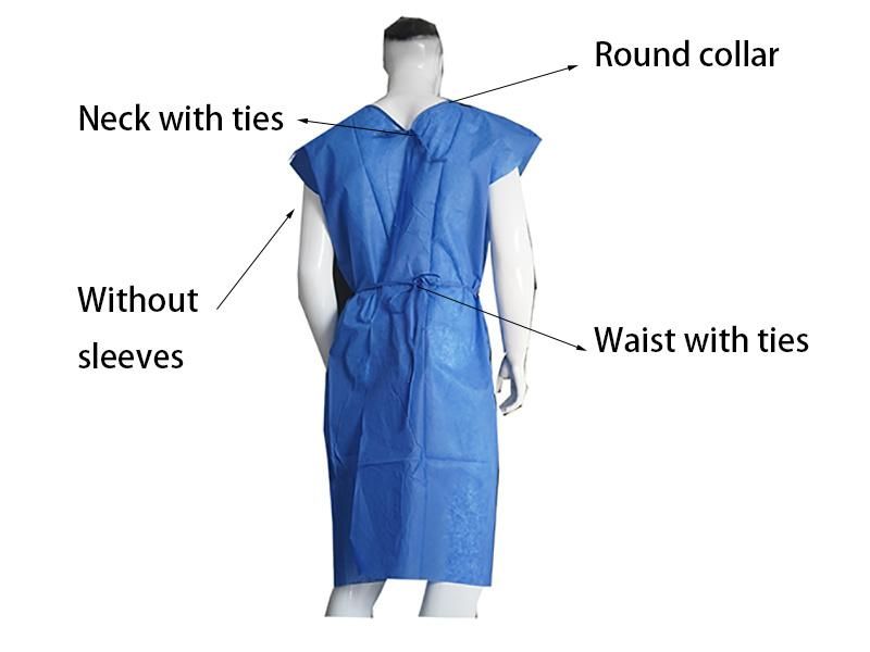 Disposable Blue Non Woven Patient Gown