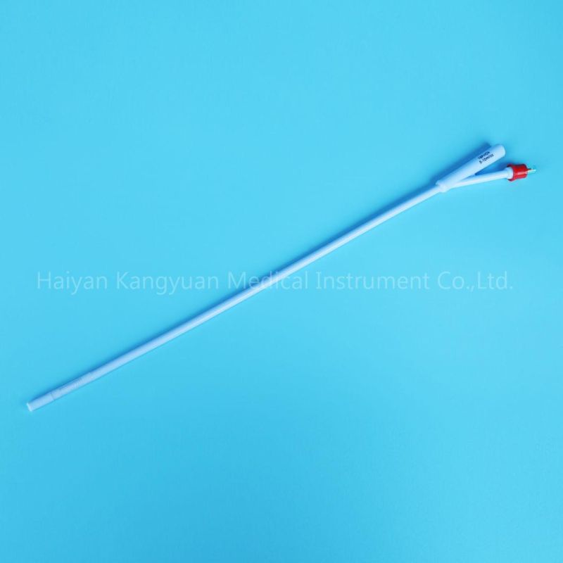 Integrated Flat Balloon Silicone Urinary Catheter with Unibal Integral Balloon Technology Open Tipped Suprapubic Use 2 Way Blue