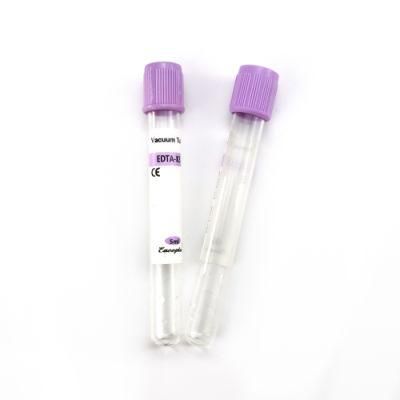 Siny High Quality 2-10ml EDTA K2 K3 Plain Red Purple Cap Vacuum Blood Collection Tube with CE