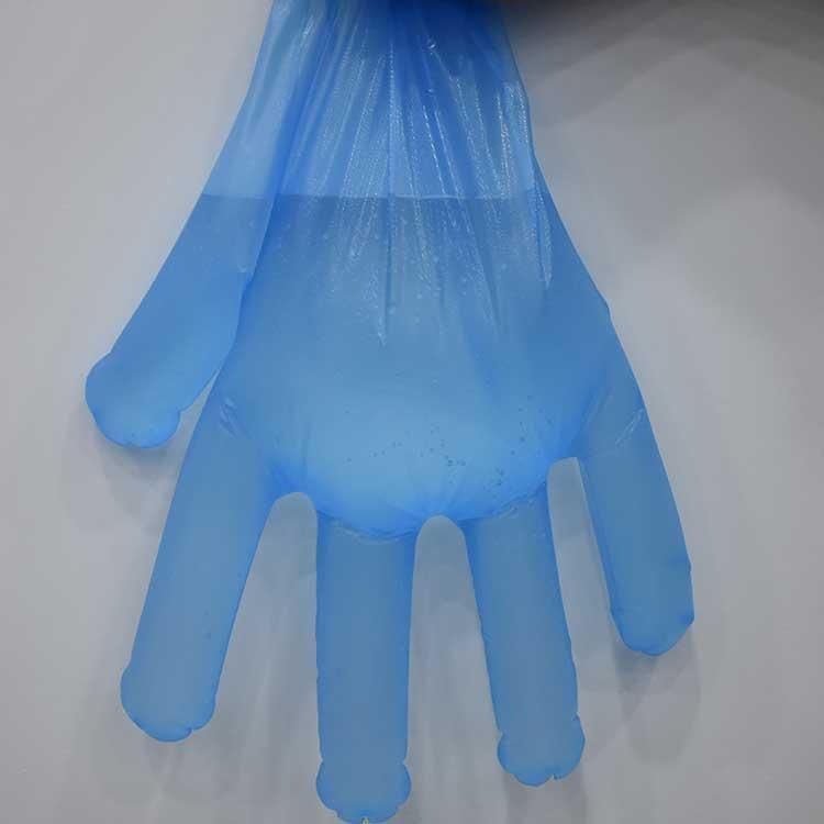 Eco-Friendly Biodegradable White/Blue TPE Disposable Gloves