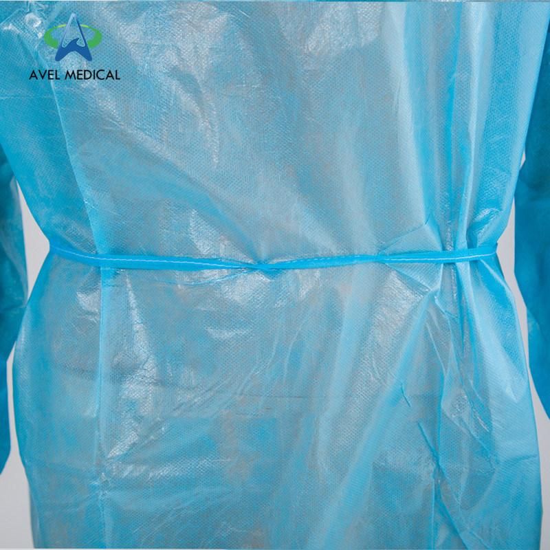 Disposable Nonwoven Surgeon Isolation Surgical Gown with Knit Cuff