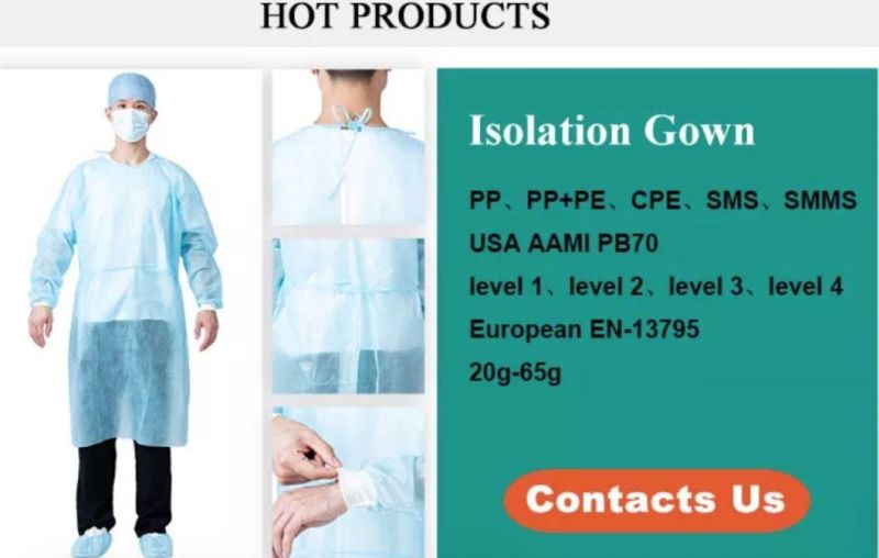 Economic Doctor Uniform Cheap Medical Supply Hospital Protective Clothing Patient Gown Dental Surgical Gowns Waterproof Polypropylene Disposable Isolation Gowns
