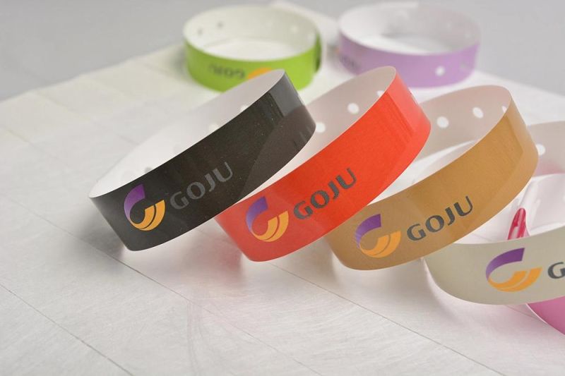 Gj-8070 One-off Use Adult Waterproof L Shape Plastic Wristbands for Events