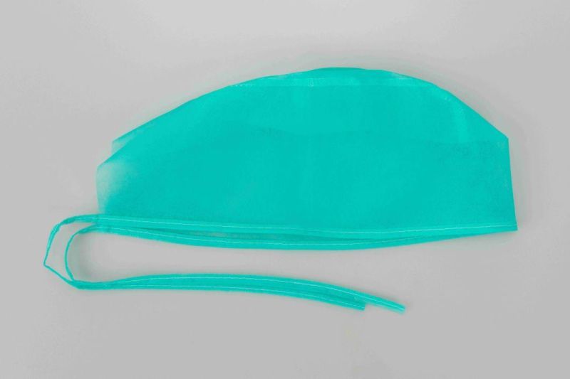 Disposable Use Hand-Made Back Ties Doctor Cap SMS/Non-Woven Round Doctor Cap