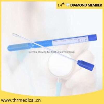 Rapid Test Kit Medical Disposable Sterile Flocked Nasal Wooden Swab with 3ml Inactivated (THR-VS02)