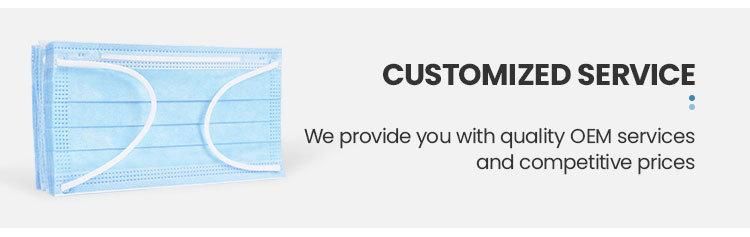 CE Certificated Disposable Medical Surgical 3-Ply Flat Mask Protective Face Mask