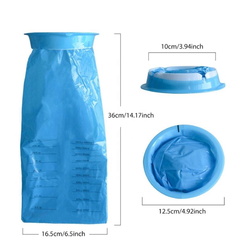 LDPE 1000ml Plastic Airplane Travel Vomit Emesis Bag Blue Custom Barf Bags