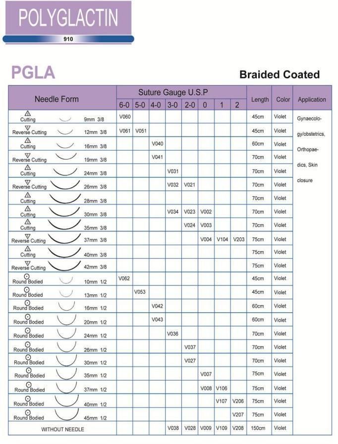 Rtmed Medical Supply Absorbable Surgical Suture Thread with Needle Pgla