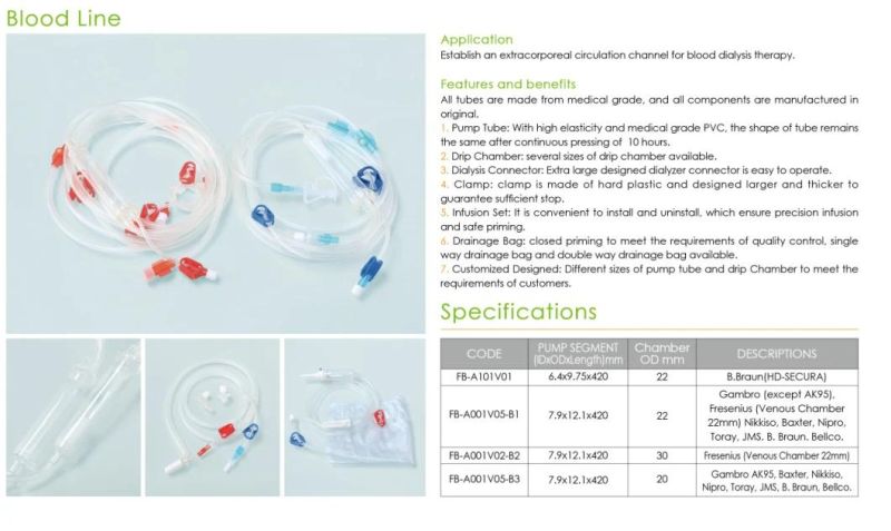 Arterial and Venous Hemodialysis Blood Tube