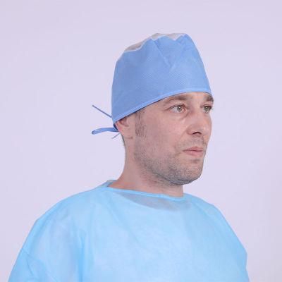 Medical Use Non Woven SMS+PP Doctor Cap with Ties for Hospital