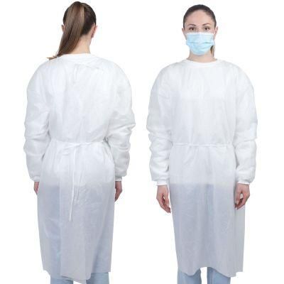 100 PCS Waterproof Full Coverage Protection Neck Waist Ties Disposable Isolation Gown