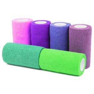 Hospital Grade Medical Sports Wound Support Dressing Custom Print Colored Self Adhesive Vet Wrap Cohesive Elastic Bandage