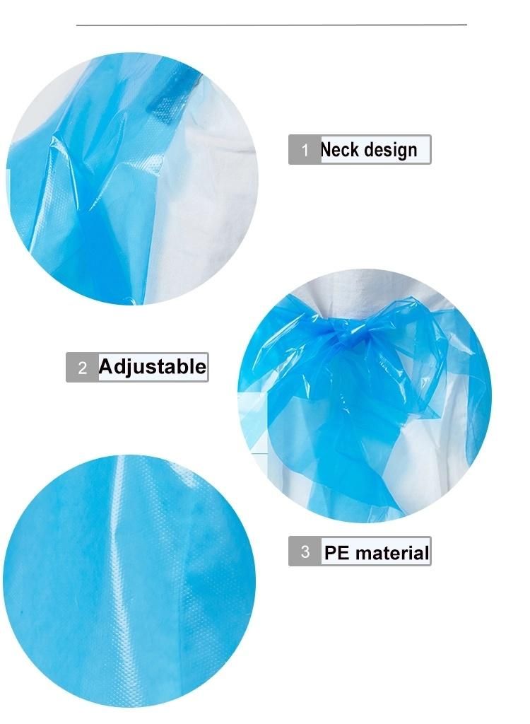 Disposable Plastic LDPE/HDPE Housework Apron for Hospital Protection