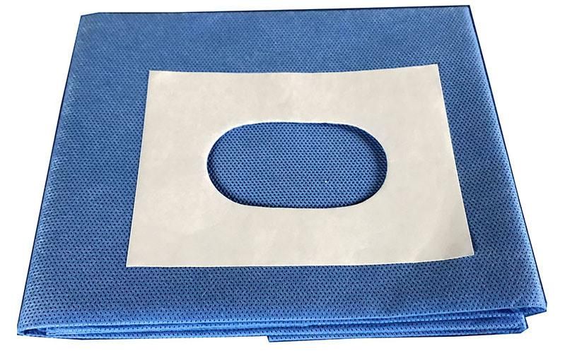 Sterile Disposable SMS Non Woven Fenestrated Drape Sizes 90X90 Cm