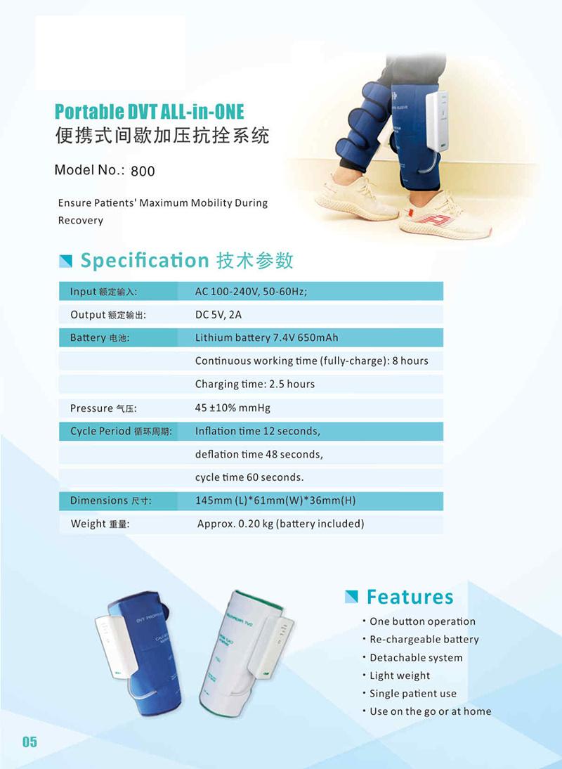 2020 New Medical Product Portable Rechargeable Wireless Leg Massager Air Compression Dvt Pump