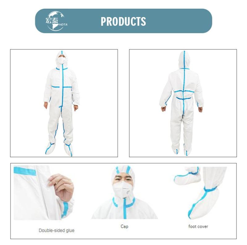 Factory Supply Safety Clothing Disposable Medical Coverall Clothing Suit/Breathable/PPE/Cleaner/Disposable/Chemical