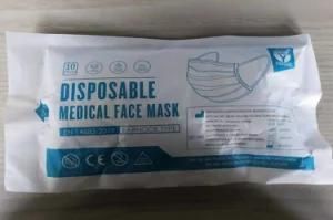 Adult 3-Ply Disposable Medical Face Mask with Blue-White Color