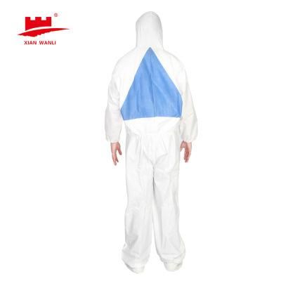 White Lightweight Sterile Waterproof Work Medical Non Woven Disposable Taped Protective Clothing Isolation Safety Coverall Suit