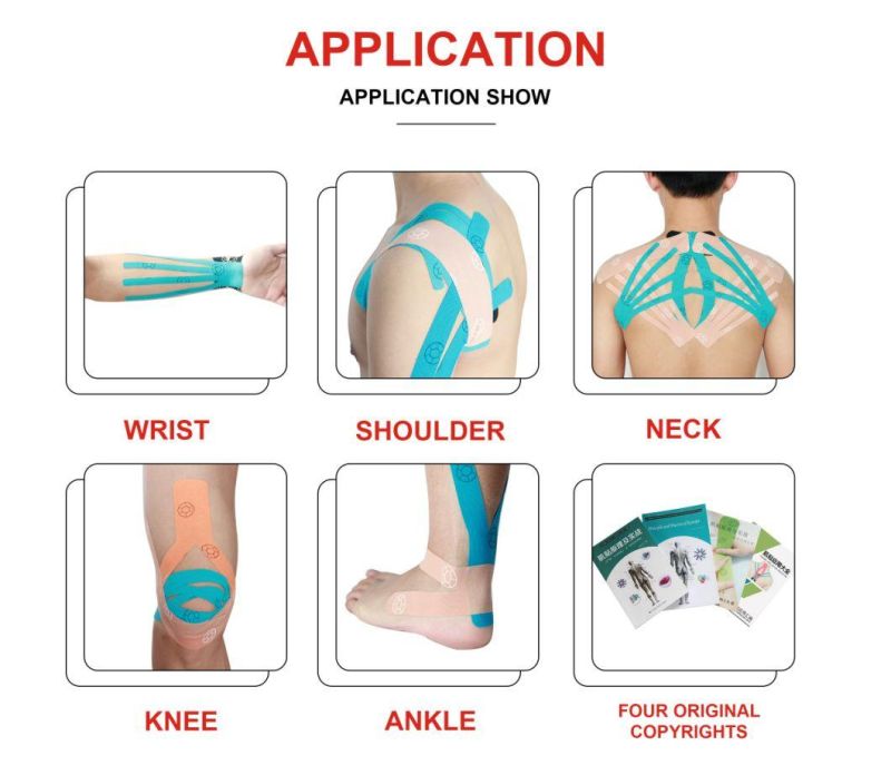 HD350 5m Roll of Elastic Muscle Support Kinesiology Tape Fitness Kinesio Tape Kinesiology for Exercise, Sports & Injury Recovery