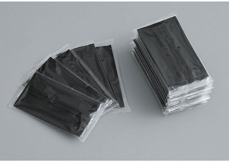 High Performance 3 Ply Disposable Non-Woven Fabric Medical Earloop Black Color Face Mask