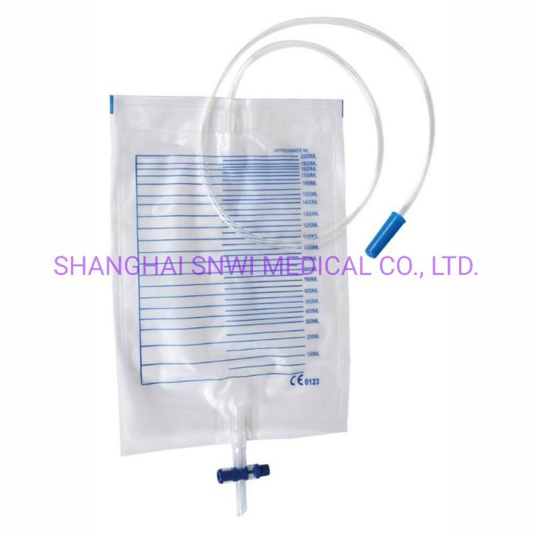 2000ml Medical Disposable Catheter Drainage Bag Urine Bag with Push Outlet