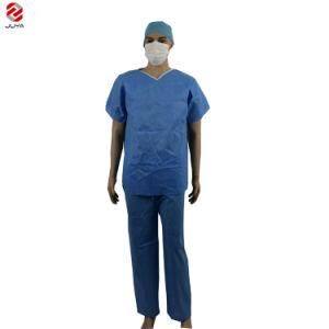 Disposable PP SMS SMMS Non Woven Medical Scrub with Short Sleeves