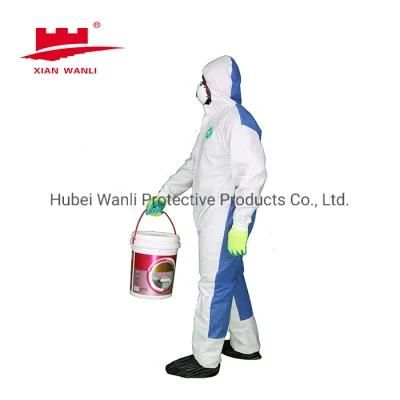 Disposable Full Body Hooded Coverall with Breathable SMS on The Back