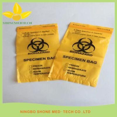 LDPE Laboratory Specimen Collection Transport Bag with Document Pouch