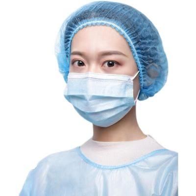 Disposable PP Clip Caps Non-Woven Surgical Nurse Caps Blue / Green