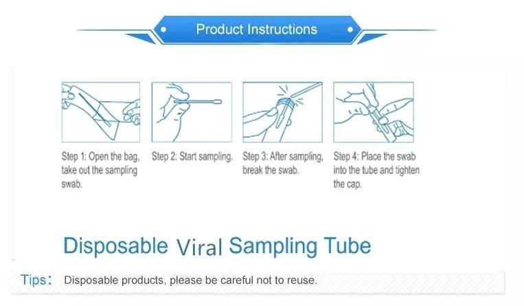 Disposable Virus Nasal or Throat Swab Sampling Collection Kit Tube&Swab Vtm