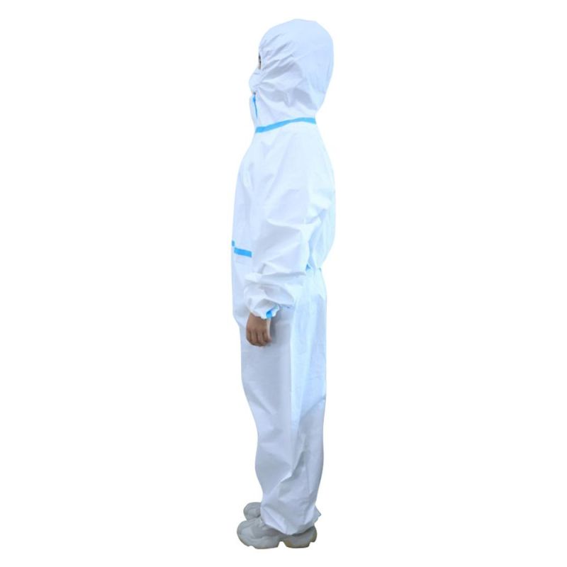 Ly CE SMS Microporous Coveralls Heat Sealed Tape Seam Disposable Medical Coverall