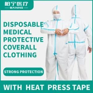 Disposable Isolation Protective Work Clothes Non-Woven Integrated Whole Body Dust-Proof Clothes with Cap to Prevent Flying Foam