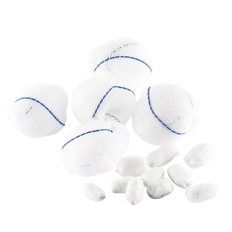 Surgical Wound Dressing Sterile with X Ray Line 3cm Blister Packing Cotton Gauze Ball with CE FDA