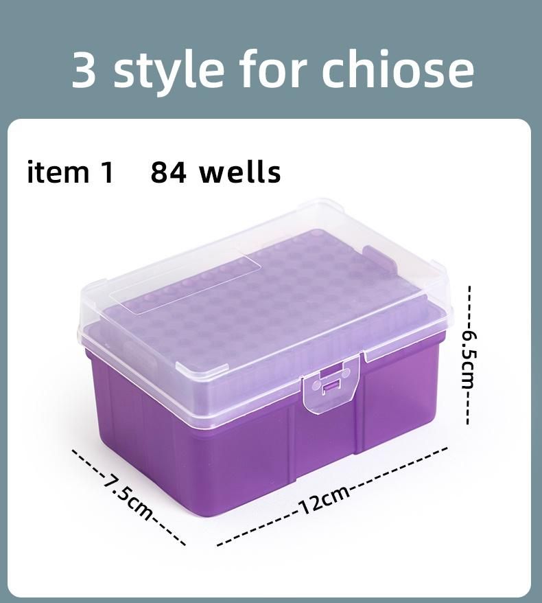 Laboratory Disposable Transfer 100 Wells Rack Pipette Tip Box