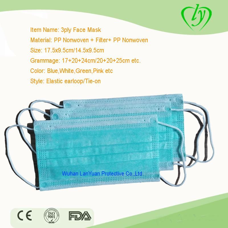 Carbon Face Mask/Surgical Face Mask/3-Ply Non-Woven Face Mask