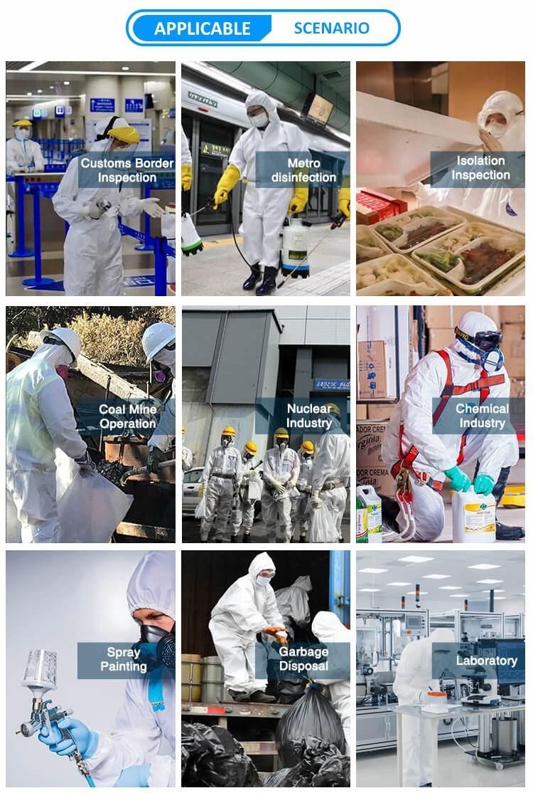 CE, ISO13485, ISO9001, En 14683: 2019 Microporous Protective Ppes Suit Disposable Coverall