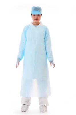 Waterproof Disposable Medical Use CPE Gown with Thumb Loop Cuffs Design Disposable Protective CPE Gown