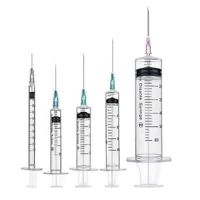 Medical Disposable Syringe 1ml 3cml 5ml 10ml 20ml 50ml Syringe with Luer Slip or Lock