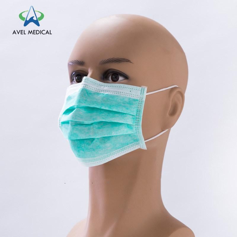 Earloop White Blue Safety 3 Ply Face Mask Suppliers Disposable Face Mask for Workers