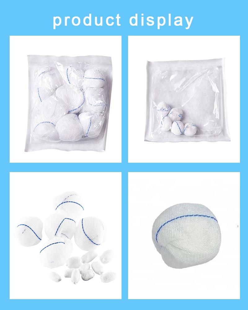 Wholesale OEM 100% Cotton Gauze Ball with X-ray 10cm X 10cm for Medical with CE ISO-13485
