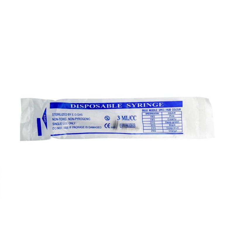 Blister Packing Luer Lock Type Plastic Syringe 5ml with Needle