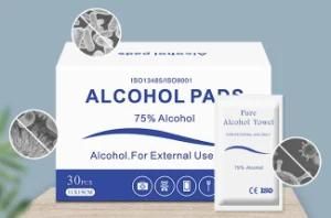 in Stock Alcohol Prep Pads - Medical-Grade Sterile -50 PCS Large Size Gauze Pads Individually Wrapped 75% Alcohol Cotton Slices 9*9cm