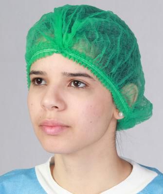 Non Woven Medical Disposable Nurse Cap 19&quot; Green Blue White