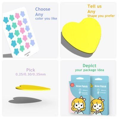 Alps Leaf Shape Medical Standard Zit OEM Hydrocolloid Parch Acne Colorful Pimple Patch