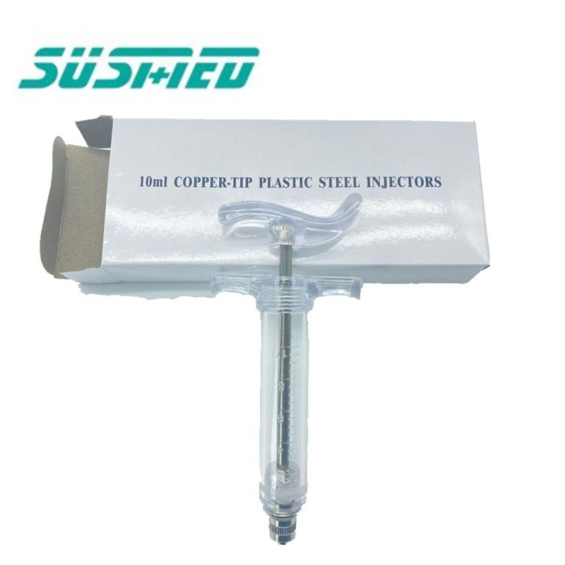 Hot Selling New 10ml / 20ml Plastic Steel Veterinary Syringe Reusable Veterinary Vaccine Syringe