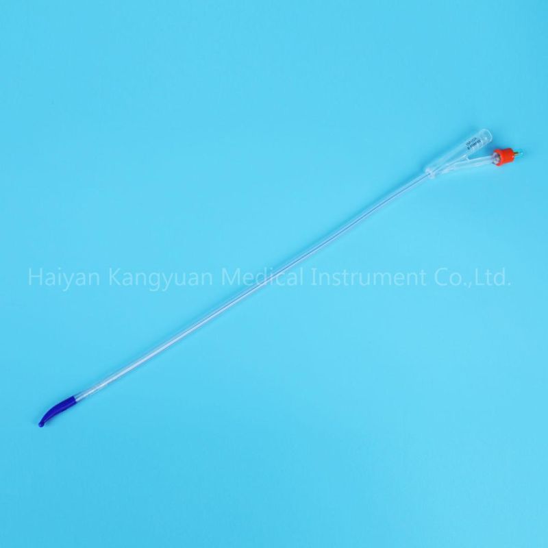 2 Way Silicone Foley Catheter with Unibal Integral Balloon Technology Integrated Flat Balloon Tiemann Tipped Urethral Use Men