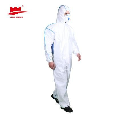 Design PP Disposable Non Woven Coverall Blue Breathable Coveralls