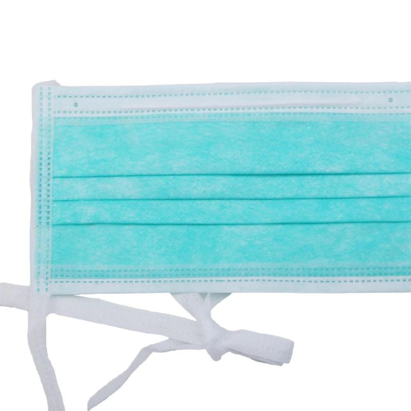 New Design Hospital Daily Use Disposable 3 Ply Surgical Tie-on Style Non-Woven Face Mask En14683 Type Iir