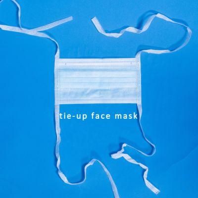 Bfe 99% En14683 Type II/Iir 3ply Tie-on Back Disposable Surgical Medical Face Masks with Ties