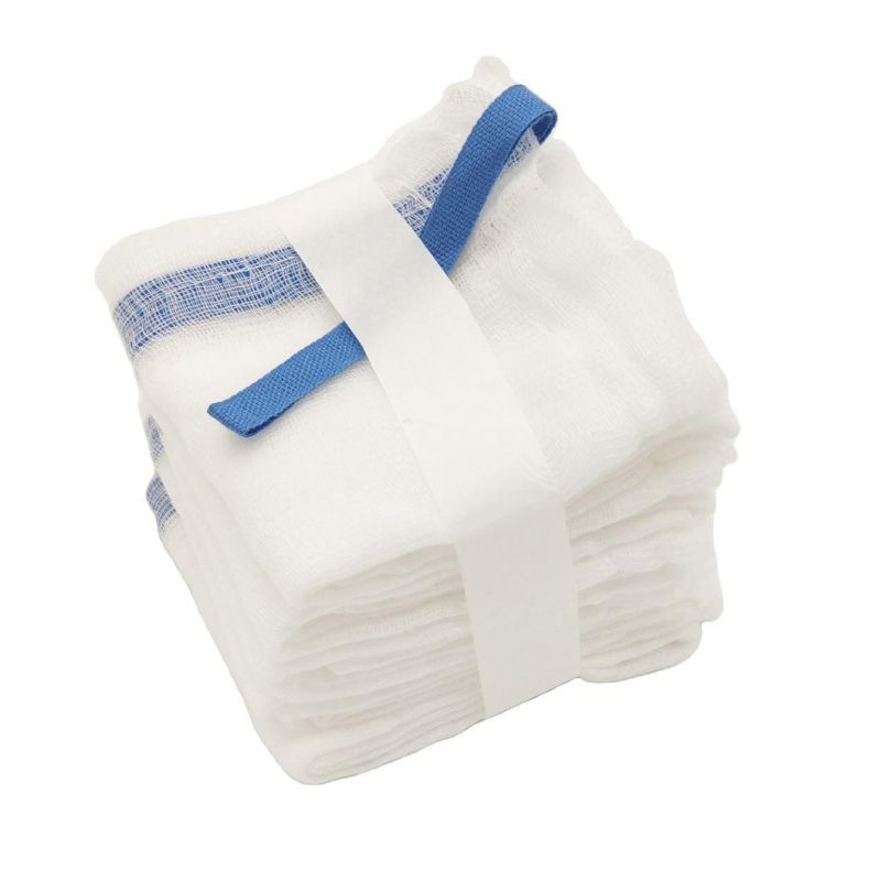 Non-Sterile Gauze Lap Sponges 25 X17 Mesh Washed with Blue Loop and X-ray Detectable Chip
